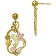thumbnail image 1 of Primal Gold 10 Karat Yellow Gold with Green and Rose Gold-plated Black Hills Post Earrings, 1 of 6