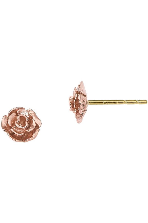 10 Karat Yellow and Rose Gold Black Hills Gold Rose Post Earrings