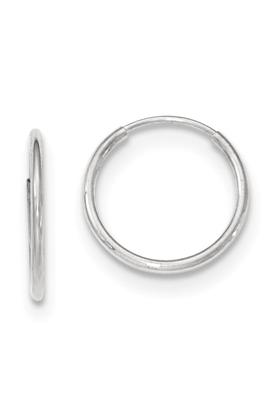 10K White Gold Endless Hoop Earrings