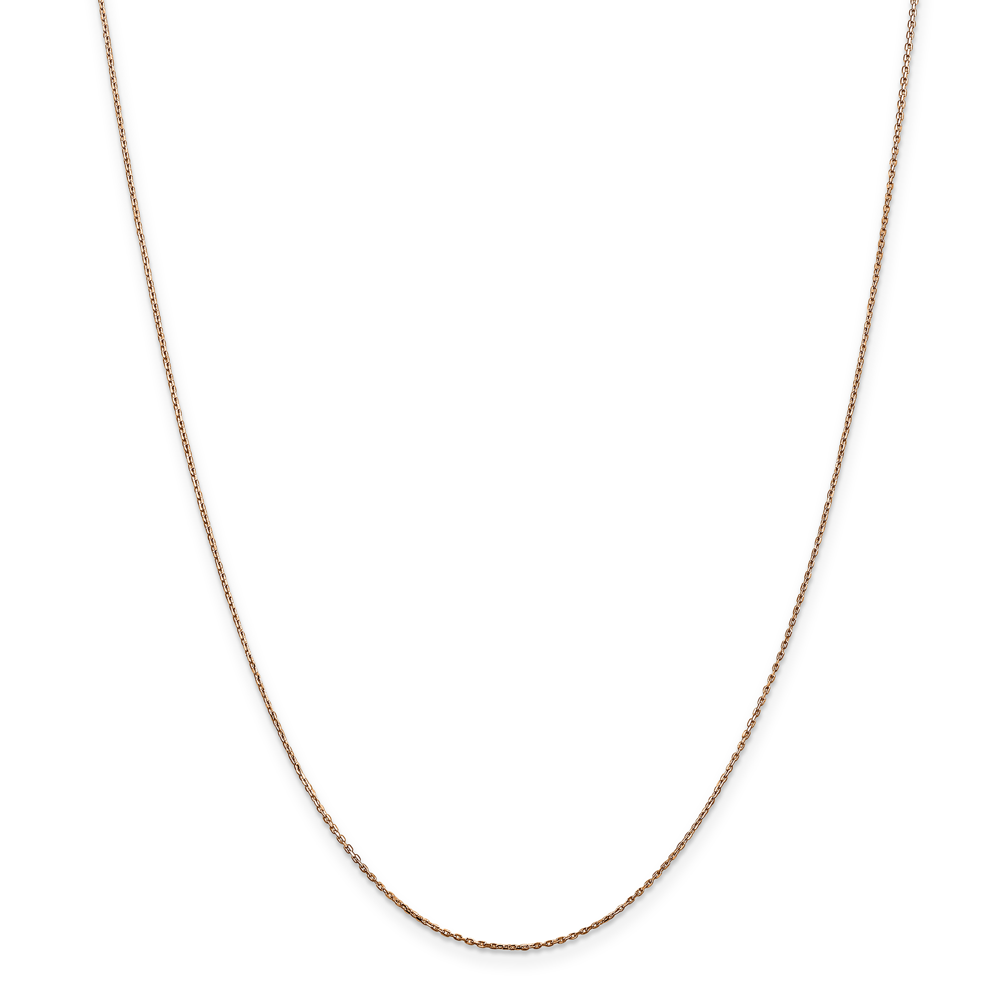 Primal Gold 14 Karat Rose Gold 0.8mm Diamond-cut Cable Chain Necklace ...