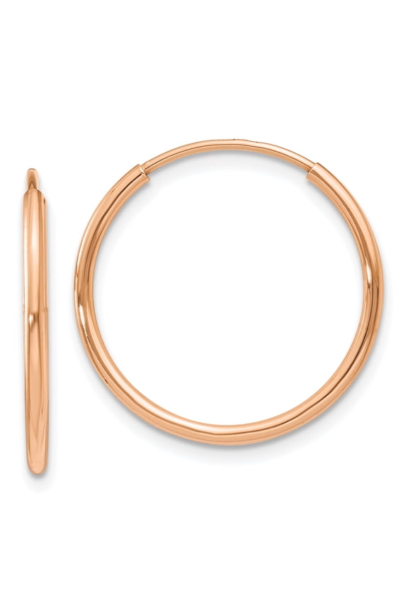 14 Karat Rose Gold 1.2mm Endless Hoop Earrings