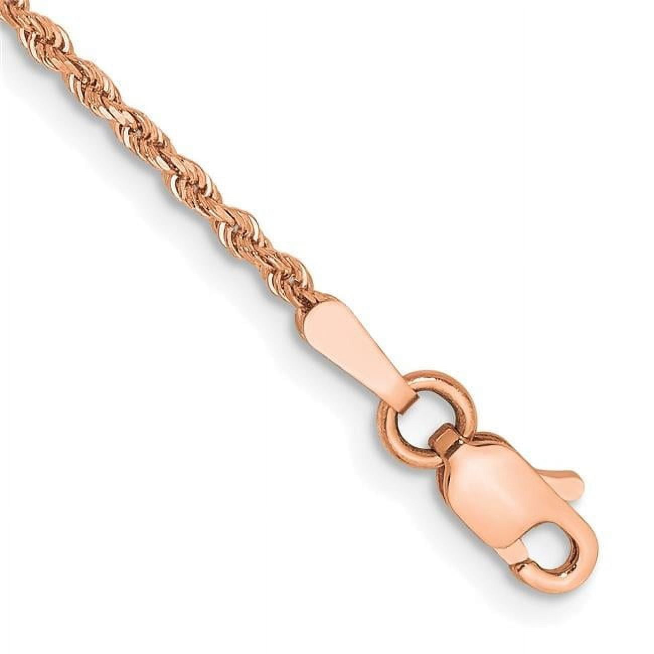Primal Gold 14 Karat Rose Gold 1.50mm Diamond-cut Rope Chain Anklet