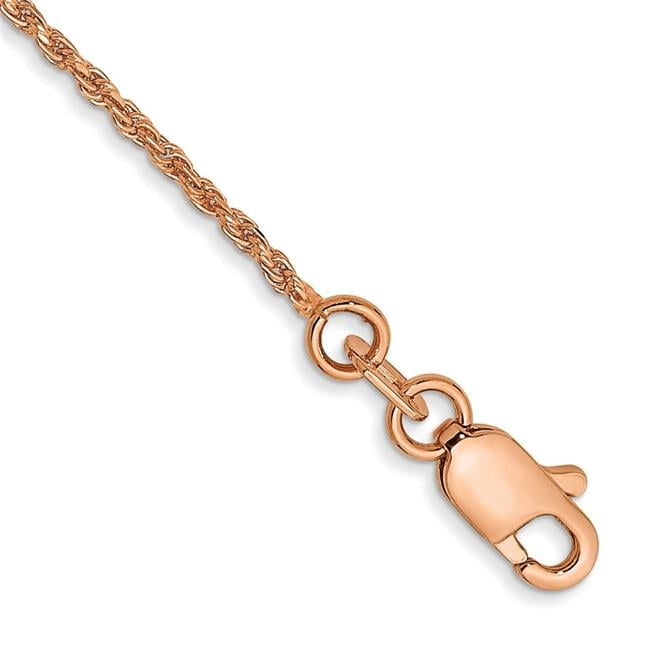 Primal Gold 14 Karat Rose Gold 1mm Diamond-cut Machine-made Rope - Main Image