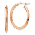 thumbnail image 1 of Primal Gold 14 Karat Rose Gold 2.5mm Knife Edge Oval Hoop Earrings, 1 of 4