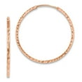thumbnail image 1 of Primal Gold 14 Karat Rose Gold Diamond Cut Square Tube Endless Hoop Earrings, 1 of 4