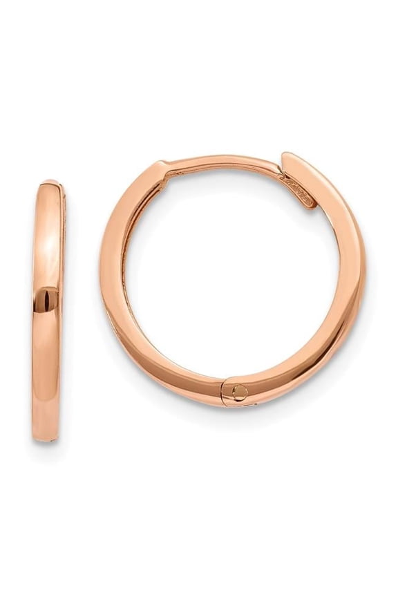 14 Karat Rose Gold Hinged Hoop Earrings