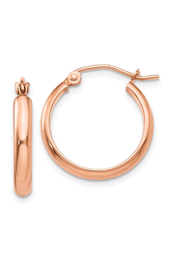14 Karat Rose Gold Hoop Earrings