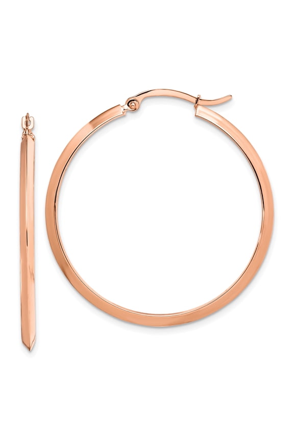 14 Karat Rose Gold Hoop Earrings