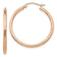 thumbnail image 1 of Primal Gold 14 Karat Rose Gold Lightweight Satin Diamond Cut Hoop Earrings, 1 of 4