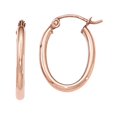 thumbnail image 1 of Primal Gold 14 Karat Rose Gold Oval Hoop Earrings, 1 of 4