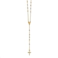 thumbnail image 1 of Primal Gold 14 Karat Tri-Color Bead Rosary Lightweight Miraculous Medal 24-inch Necklace, 1 of 3