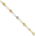 thumbnail image 1 of Primal Gold 14 Karat Tri-Color Diamond-cut Beads Link Bracelet, 1 of 3