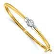 thumbnail image 1 of Primal Gold 14 Karat Two-Tone A Diamond Hinged Bangle, 1 of 3