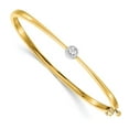 thumbnail image 1 of Primal Gold 14 Karat Two-Tone A Diamond Hinged Bangle, 1 of 3
