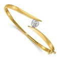 thumbnail image 1 of Primal Gold 14 Karat Two-Tone AA Diamond Hinged Bangle, 1 of 4