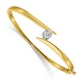 thumbnail image 1 of Primal Gold 14 Karat Two-Tone AA Diamond Hinged Bangle, 1 of 3
