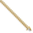 thumbnail image 1 of Primal Gold 14 Karat Two-Tone AA Diamond Tennis Bracelet, 1 of 5