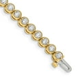 thumbnail image 1 of Primal Gold 14 Karat Two-Tone AA Diamond Tennis Bracelet, 1 of 5