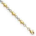thumbnail image 1 of Primal Gold 14 Karat Two-Tone Diamond-cut Heart 7.5 Inch Bracelet, 1 of 4