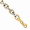 thumbnail image 1 of Primal Gold 14 Karat Two-Tone Fancy Lightweight Link Bracelet, 1 of 2