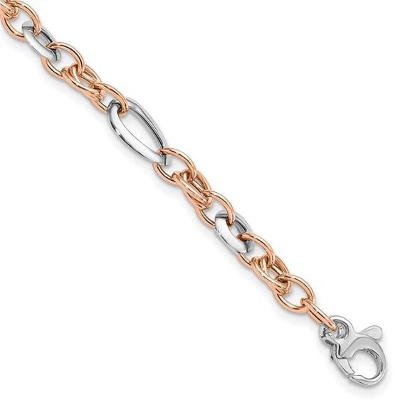 Primal Gold 14 Karat Two-Tone Fancy Link Bracelet