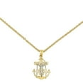 thumbnail image 1 of Primal Gold 14 Karat Two-Tone Mariners Cross Pendant with 18-inch Round Open Link Cable Chain, 1 of 4