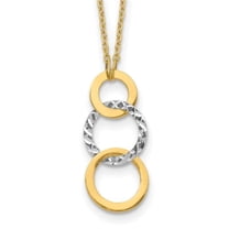 Primal Gold 14 Karat Two-Tone Textured 3-Circle Necklace