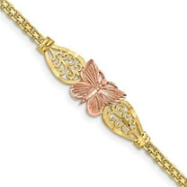 Primal Gold 14 Karat Two-tone Diamond-cut Butterfly Bracelet
