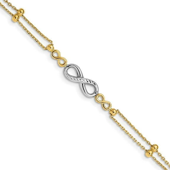Primal Gold 14 Karat Two-tone Diamond-cut Multi-Strand Infinity Bracelet