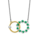 thumbnail image 1 of Primal Gold 14 Karat Two-tone Emerald and Diamond 18-inch Circles Necklace, 1 of 3
