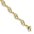 thumbnail image 1 of Primal Gold 14 Karat Two-tone Gold Diamond 7.5 Inch Link Bracelet, 1 of 3