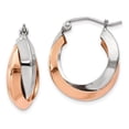 thumbnail image 1 of Primal Gold 14 Karat Two-tone Gold Oval Hoop Earrings, 1 of 4