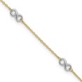 thumbnail image 1 of Primal Gold 14 Karat Two-tone Infinity 9-inch Plus 1-in Extension Anklet, 1 of 4