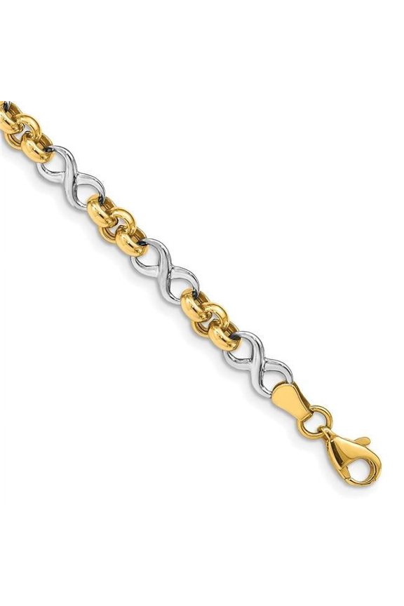 14 Karat Two-tone Infinity Bracelet