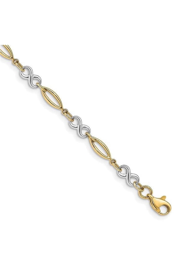 14 Karat Two-tone Infinity Bracelet