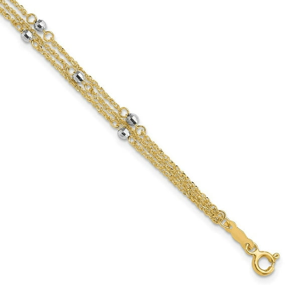 Primal Gold 14 Karat Two-tone Triple Strand Bracelet