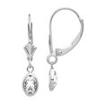 thumbnail image 1 of Primal Gold 14 Karat WG 6x4 Oval Bezel April White Topaz Leverback Earrings, 1 of 4