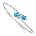 thumbnail image 1 of Primal Gold 14 Karat White Gold 0.03 ct Diamond and Blue Topaz Flexible Bangle, 1 of 4