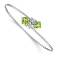 thumbnail image 1 of Primal Gold 14 Karat White Gold 0.03 ct Diamond and Peridot Flexible Bangle, 1 of 3