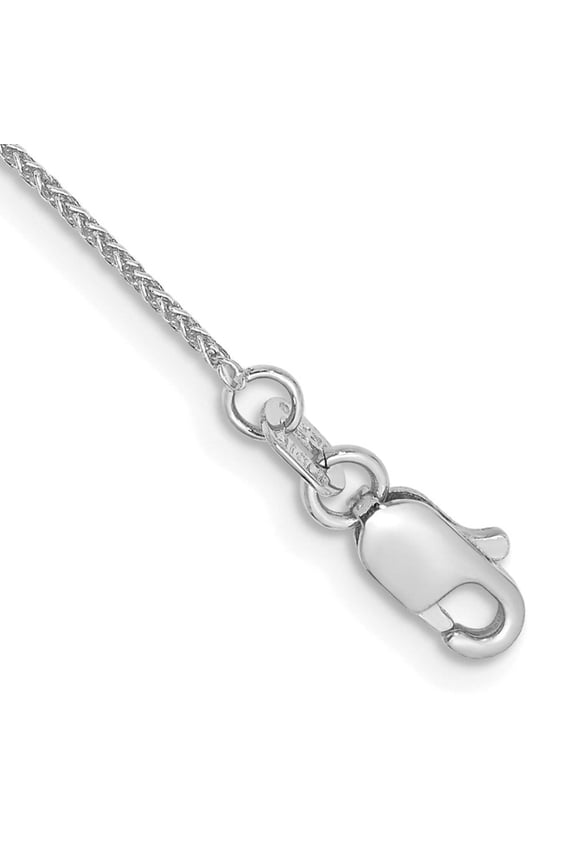 14 Karat White Gold 0.85mm Spiga Chain Anklet