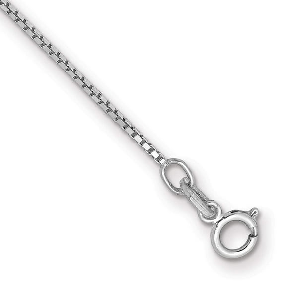 Primal Gold 14 Karat White Gold 0.9mm Box with Spring Ring Clasp Chain Bracelet