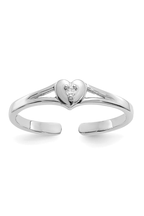 14 Karat White Gold .01ct Diamond Heart Toe Ring