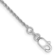 thumbnail image 1 of Primal Gold 14 Karat White Gold 1.15mm Diamond-cut Machine-made Rope Chain Anklet, 1 of 2