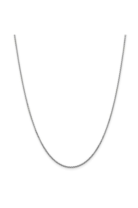 14 Karat White Gold 1.45mm Solid Diamond-cut Cable Chain