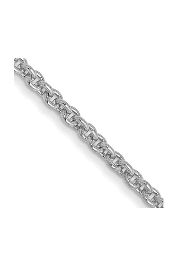 14 Karat White Gold 1.5mm Solid Polished Cable Chain