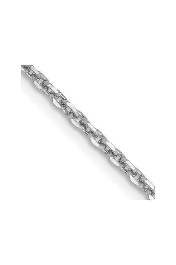 14 Karat White Gold 1.65mm Solid Diamond-cut Cable Chain
