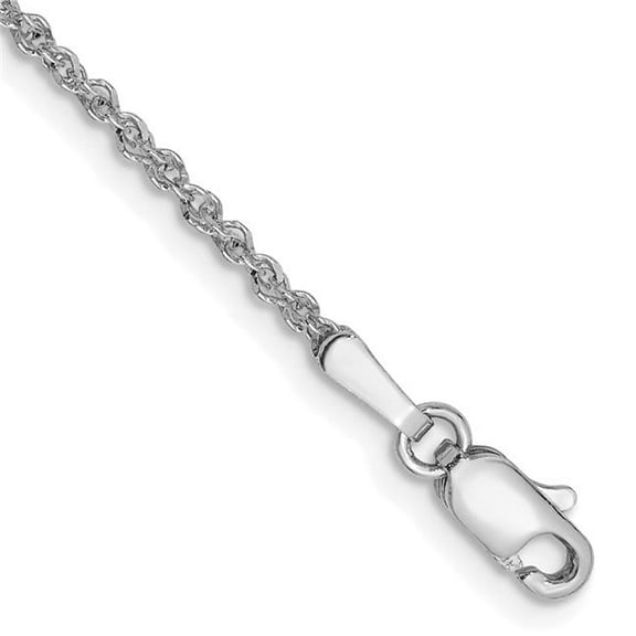Primal Gold 14 Karat White Gold 1.7mm Ropa Chain Anklet