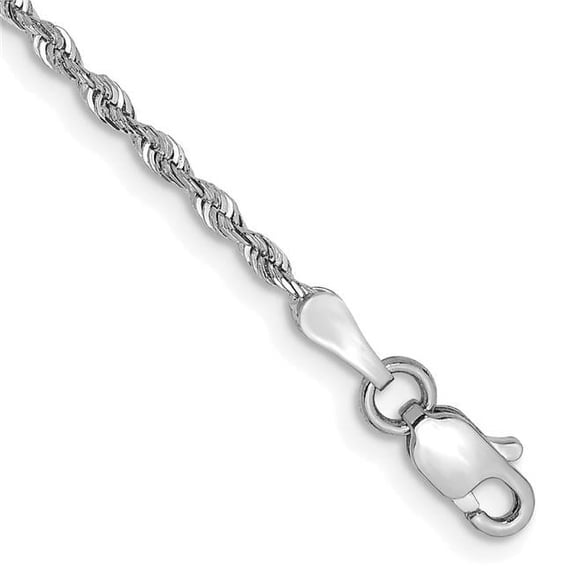 Primal Gold 14 Karat White Gold 1.85mm Diamond-cut Quadruple Rope Chain Anklet