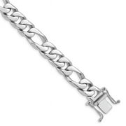 Primal Gold 14 Karat White Gold 10mm Figaro Link Chain Bracelet