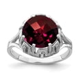 thumbnail image 1 of Primal Gold 14 Karat White Gold 10mm Garnet Checker Ring, 1 of 4